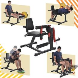 Leg Extension and Curl Machine - Exercise with Adjustable Seat Backrest Rotary