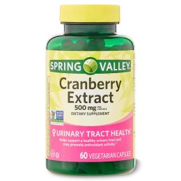 Spring Valley Cranberry Extract Vegetarian Capsules;  500mg;  60 Count