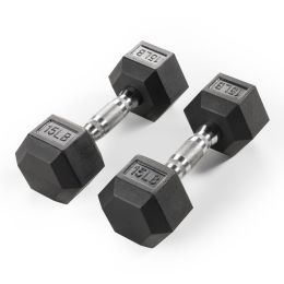 Marcy Inspire Rubber Hex Dumbbell 15 lbs PAIR