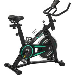 Stationary Indoor Cycling Bike for Home Cardio Workout; Belt Drive Exercise Bicycle with LCD Monitor RT